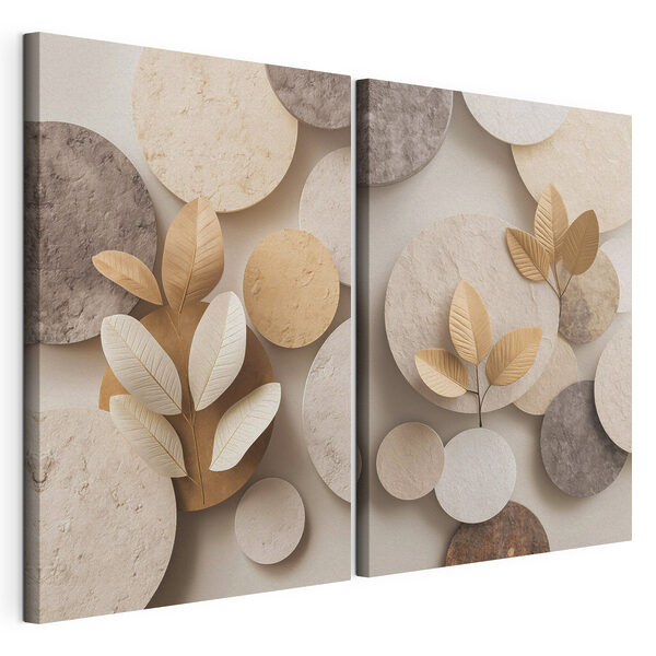 Lámina modular sobre lienzo Collage de imágenes de círculos y hojas (SKU: m30292) Lámina modular sobre lienzo Lámina modular sobre lienzo Collage de imágenes de círculos y hojas (SKU: m30292)