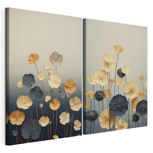 Delikadas flores en colores suaves Lámina modular sobre lienzo Delikadas flores en colores suaves