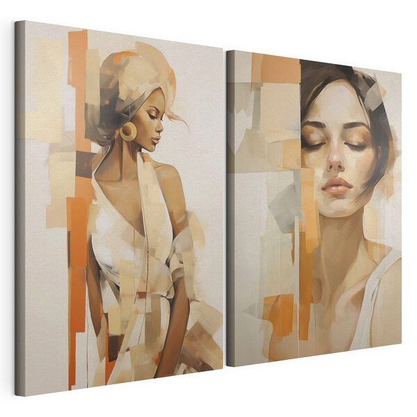 Collage de una mujer Lámina modular sobre lienzo Collage de una mujer