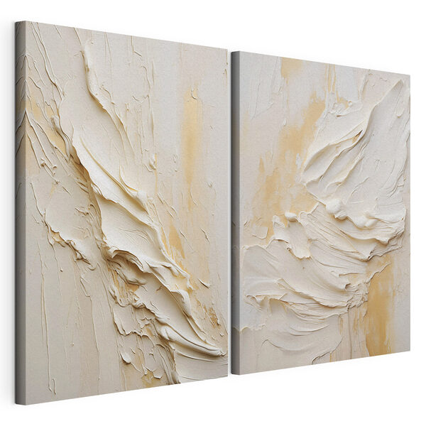 Capas abstractas en tonos suaves y neutros Lámina modular sobre lienzo Capas abstractas en tonos suaves y neutros