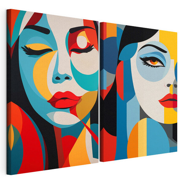Lámina modular sobre lienzo Collage del rostro de una mujer