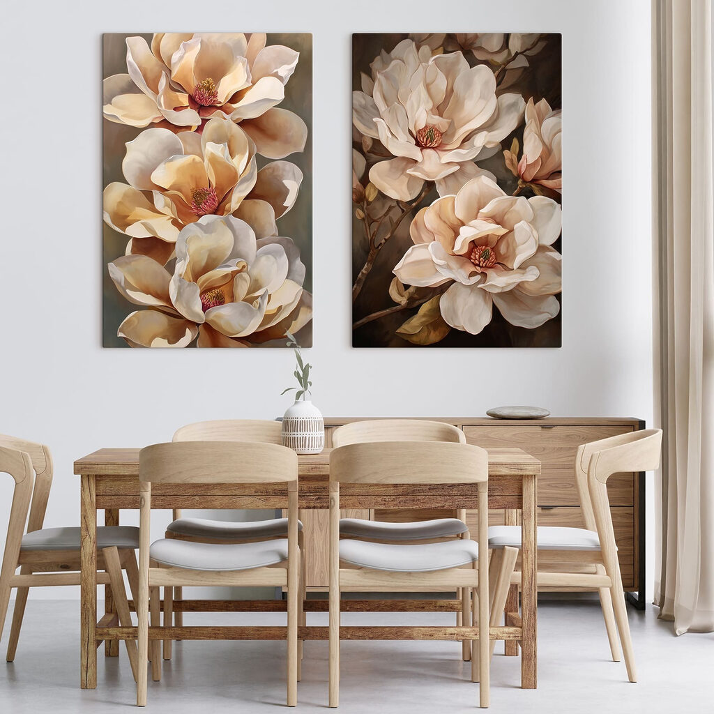 Painting of flowers on a branch Painting of flowers on a branch