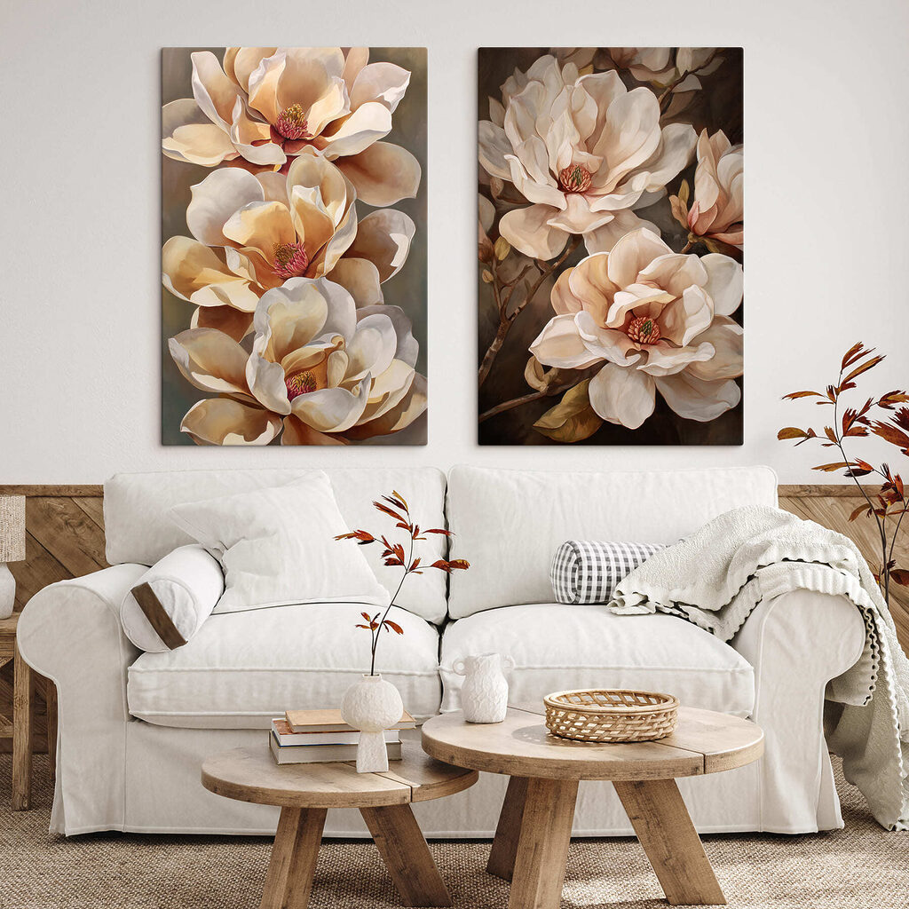 Painting of flowers on a branch Painting of flowers on a branch