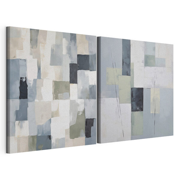 Pintura de cuadrados y rectángulos Lámina modular sobre lienzo Pintura de cuadrados y rectángulos