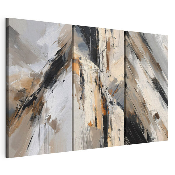 Lámina modular sobre lienzo Expresiones abstractas en tonos tierra