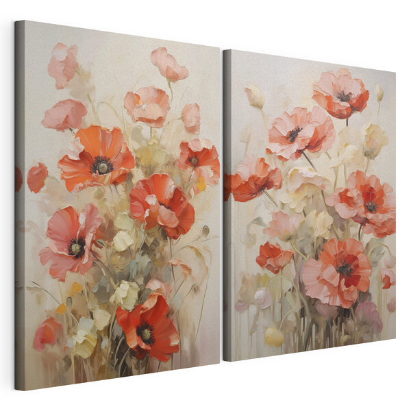 Cuadro de flores sobre lienzo Lámina modular sobre lienzo Cuadro de flores sobre lienzo