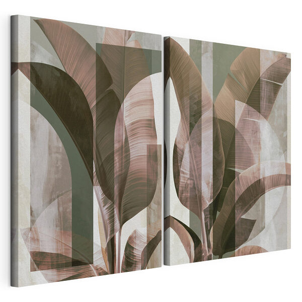 Lámina modular sobre lienzo Elegancia natural en tonos suaves