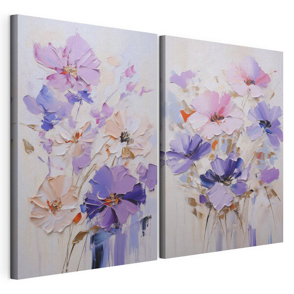 Lámina modular sobre lienzo Cuadro de flores sobre lienzo