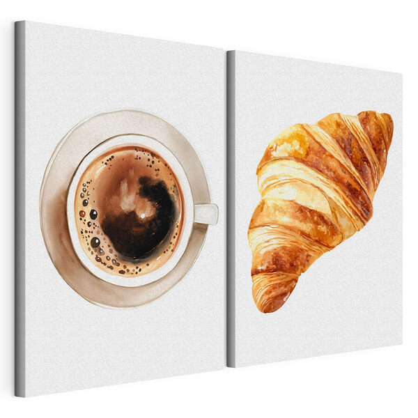 Lámina modular sobre lienzo Un croissant y una taza de café (SKU: m30515) Lámina modular sobre lienzo Lámina modular sobre lienzo Un croissant y una taza de café (SKU: m30515)