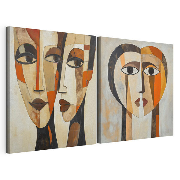 Cuadro que representa el rostro de una mujer Lámina modular sobre lienzo Cuadro que representa el rostro de una mujer
