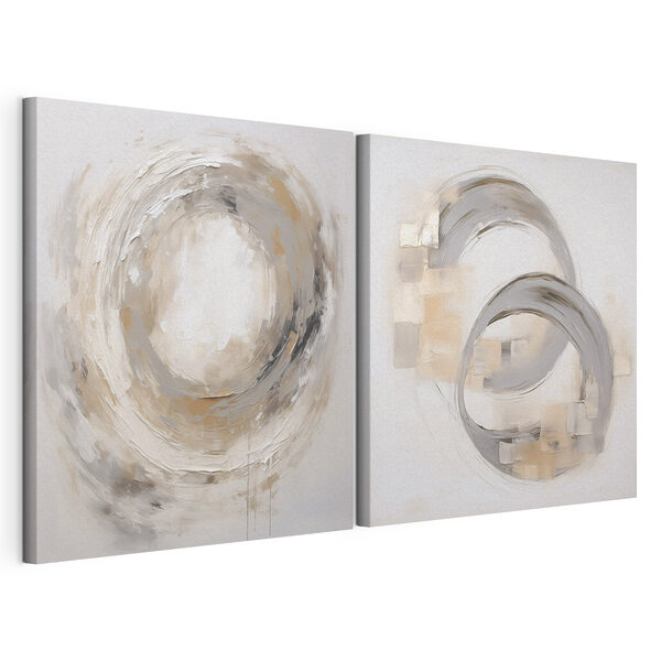 Lámina modular sobre lienzo Cuadro en el que se ven dos círculos
