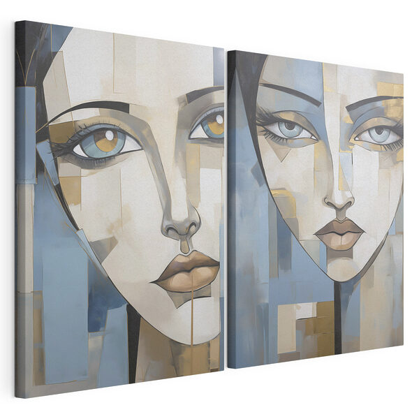 Lámina modular sobre lienzo Cuadro que representa el rostro de una mujer