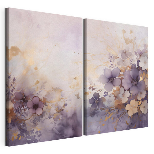 Cuadro de flores sobre fondo blanco Lámina modular sobre lienzo Cuadro de flores sobre fondo blanco