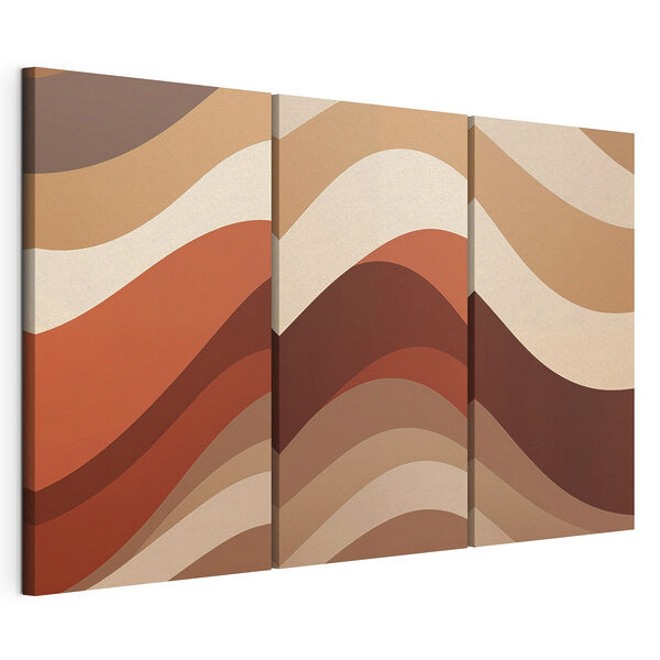 Olas fluidas de colores cálidos Lámina modular sobre lienzo Olas fluidas de colores cálidos