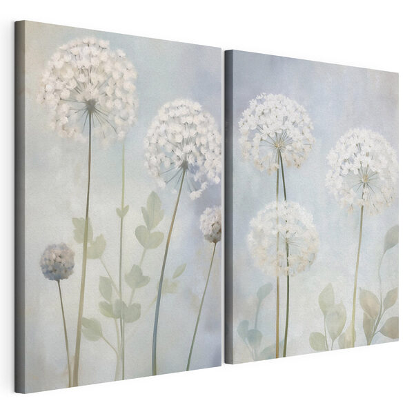 Collage de flores blancas Lámina modular sobre lienzo Collage de flores blancas