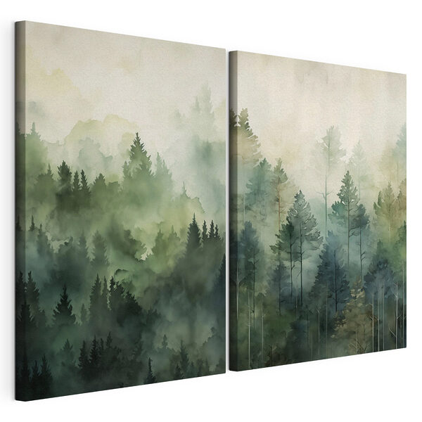 Comparación de un bosque Lámina modular sobre lienzo Comparación de un bosque