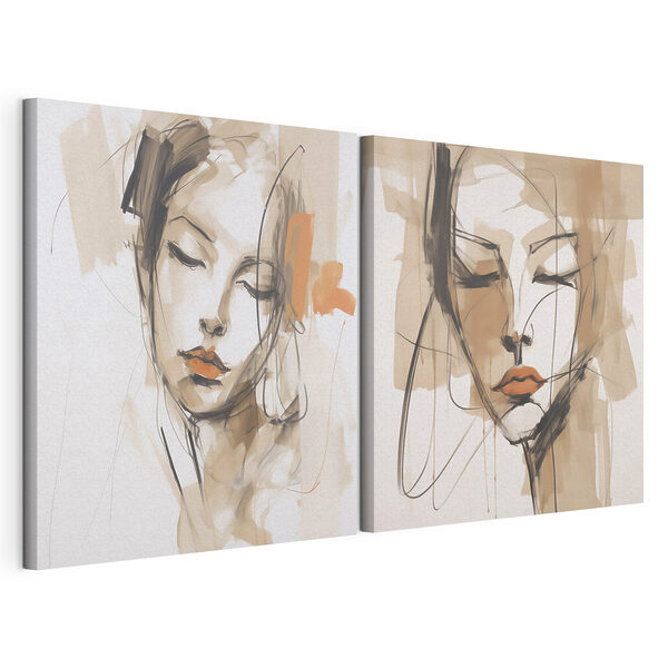 Cuadro que representa el rostro de una mujer Lámina modular sobre lienzo Cuadro que representa el rostro de una mujer