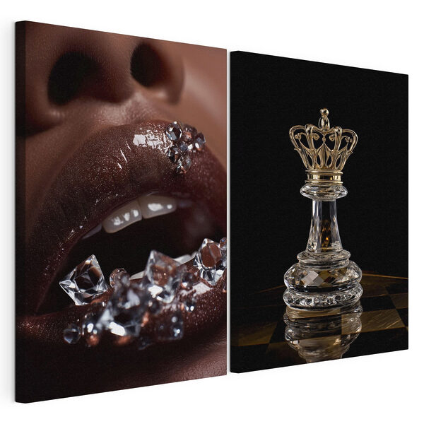 Labios sensuales con detalles cautivadores Lámina modular sobre lienzo Labios sensuales con detalles cautivadores