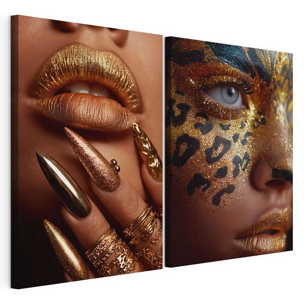Detalles glamurosos en colores llamativos Lámina modular sobre lienzo Detalles glamurosos en colores llamativos