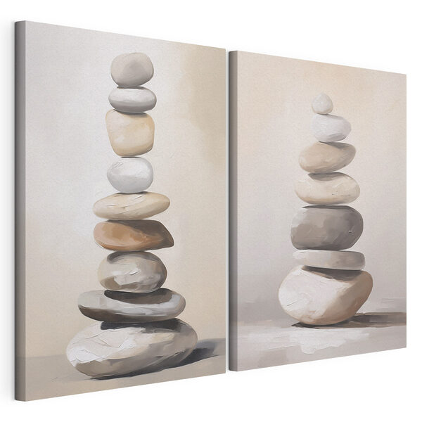 Cuadro que representa una pila de rocas Lámina modular sobre lienzo Cuadro que representa una pila de rocas