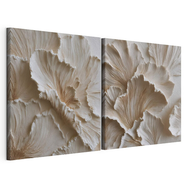 Lámina modular sobre lienzo Lámina modular sobre lienzo Complejas capas de texturas de color crema (SKU: m30647)