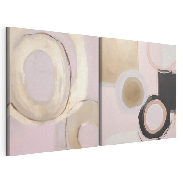 Pintura de círculos y círculos Lámina modular sobre lienzo Pintura de círculos y círculos