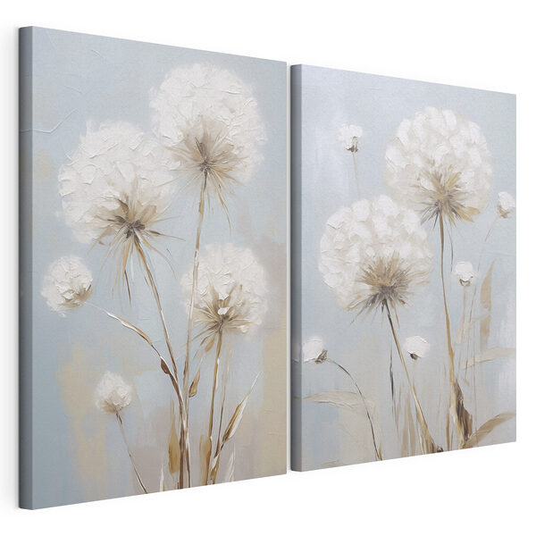 Lámina modular sobre lienzo Cuadro de flores sobre fondo azul