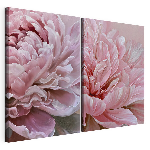 Pétalos suaves en delicados tonos rosados Lámina modular sobre lienzo Pétalos suaves en delicados tonos rosados