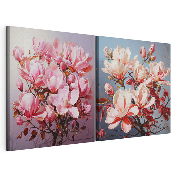 Lámina modular sobre lienzo Elegantes flores en tonos suaves