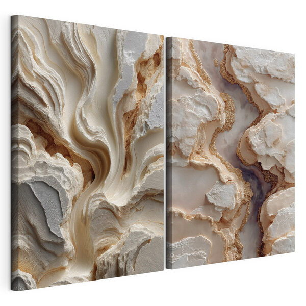 Lámina modular sobre lienzo Lámina modular sobre lienzo Motivos fluidos en tonos suaves (SKU: m30635)