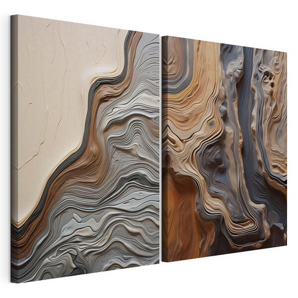 Lámina modular sobre lienzo - Líneas fluidas en colores armoniosos