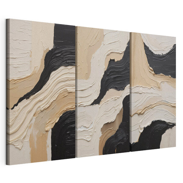 Lámina modular sobre lienzo Líneas abstractas en tonos neutros
