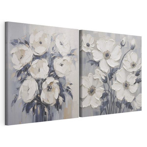 Pintura de flores sobre lienzo Lámina modular sobre lienzo Pintura de flores sobre lienzo