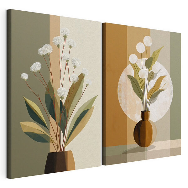 Cuadro de flores en un jarrón Lámina modular sobre lienzo Cuadro de flores en un jarrón