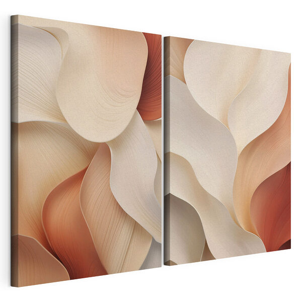 Formas fluidas en una paleta de colores suaves Lámina modular sobre lienzo Formas fluidas en una paleta de colores suaves