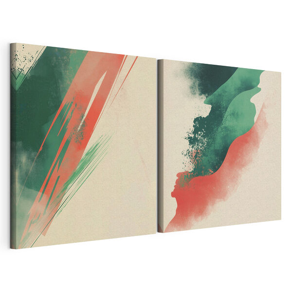 Lámina modular sobre lienzo Dos fondos de colores diferentes