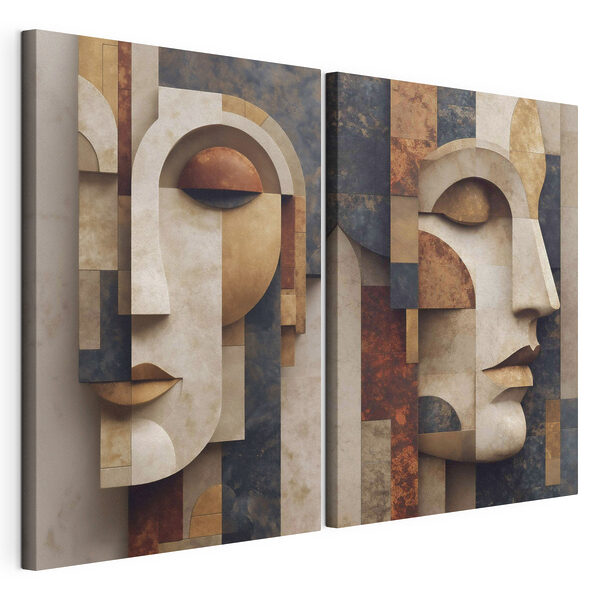 Lámina modular sobre lienzo Collage de un rostro