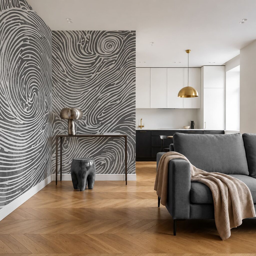 Diseño con remolinos en gris y blanco Diseño con remolinos en gris y blanco