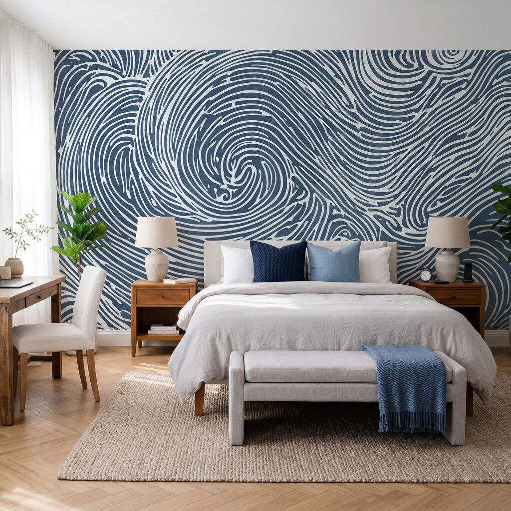Diseño de remolinos azules y blancos Diseño de remolinos azules y blancos