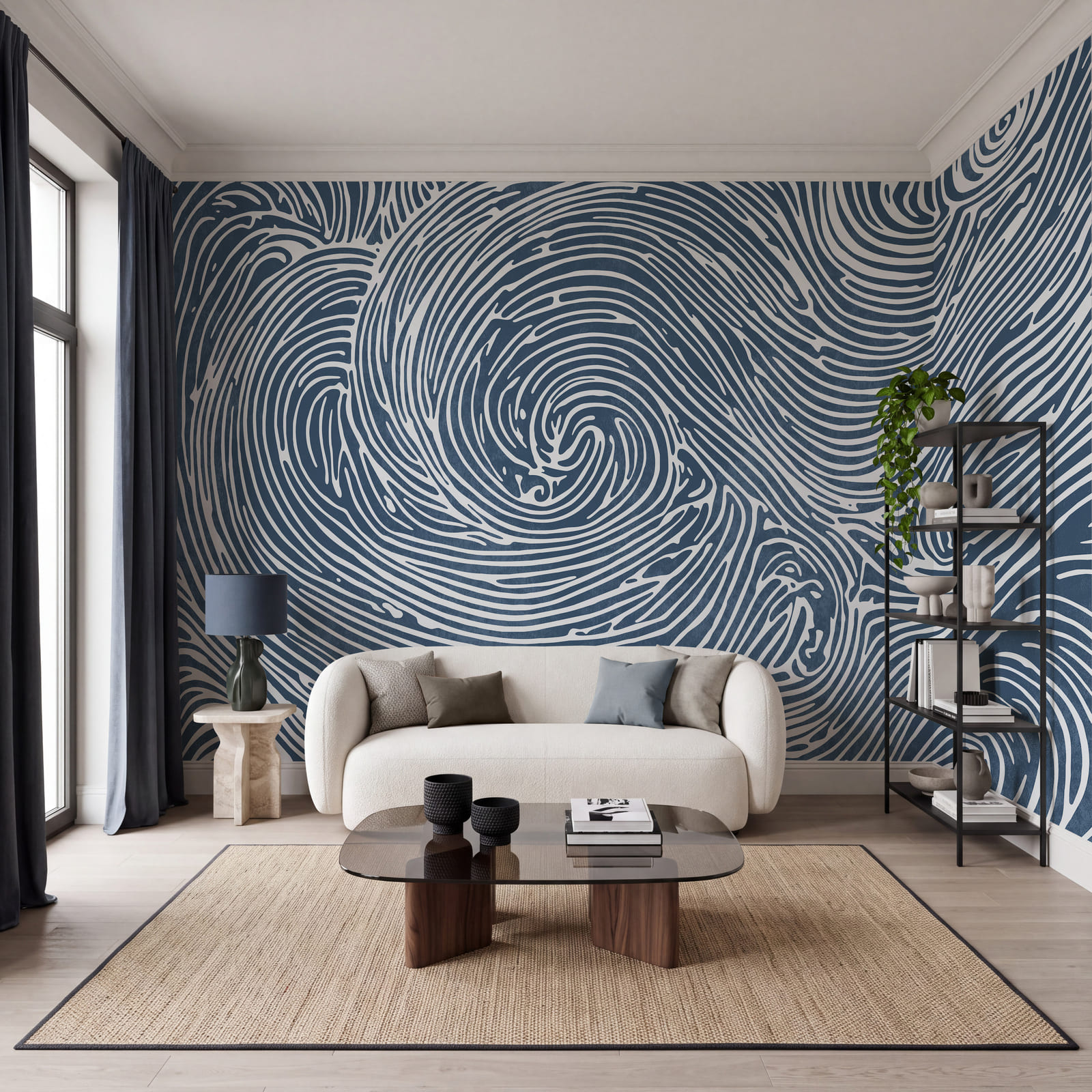 Diseño de remolinos azules y blancos Diseño de remolinos azules y blancos
