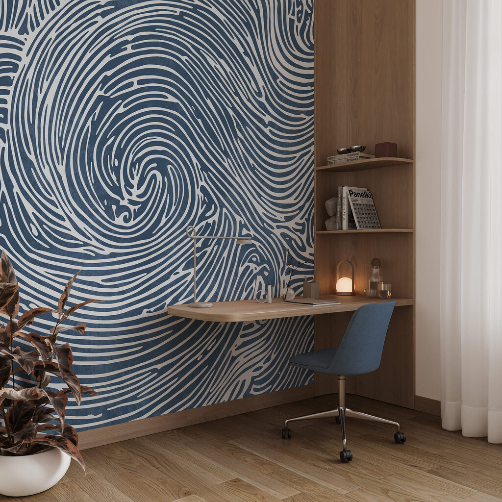 Diseño de remolinos azules y blancos Diseño de remolinos azules y blancos