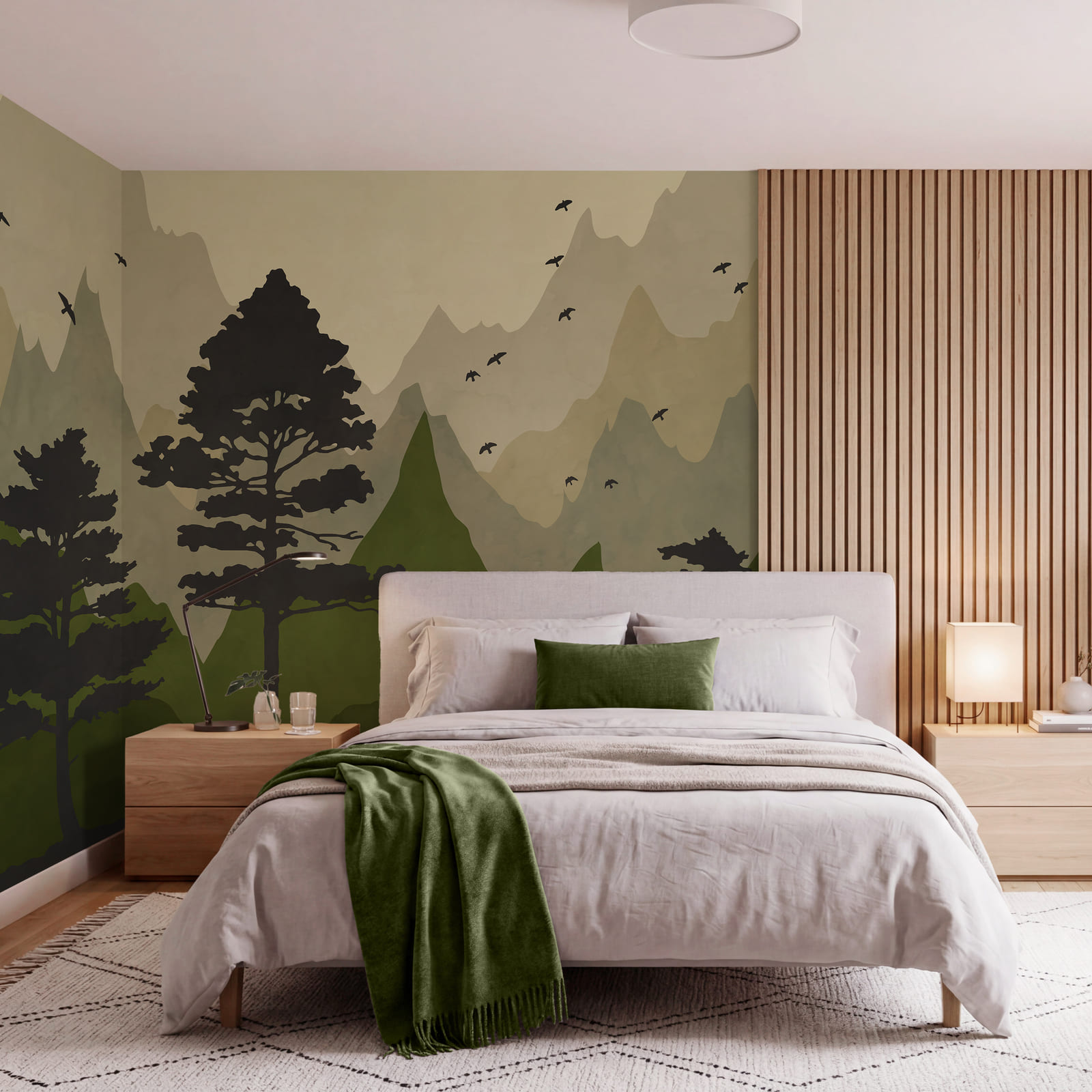 Pintura de árboles y montañas Pintura de árboles y montañas