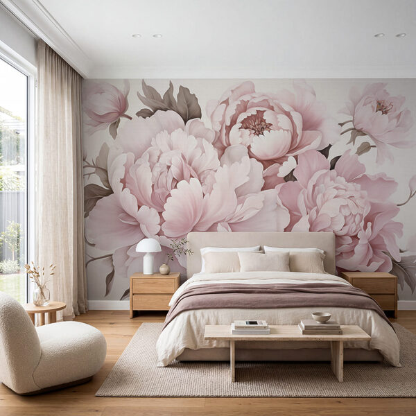 Peonías de un suave tono rosado en plena floración Peonías de un suave tono rosado en plena floración