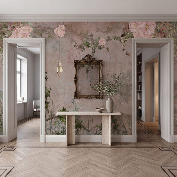 Cuadro de un árbol con flores y una linterna Cuadro de un árbol con flores y una linterna