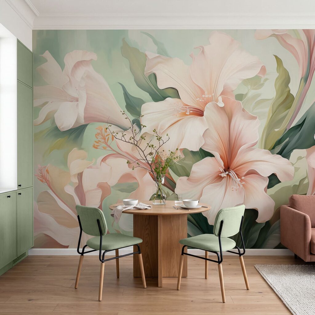 Delicadas flores en tonos suaves