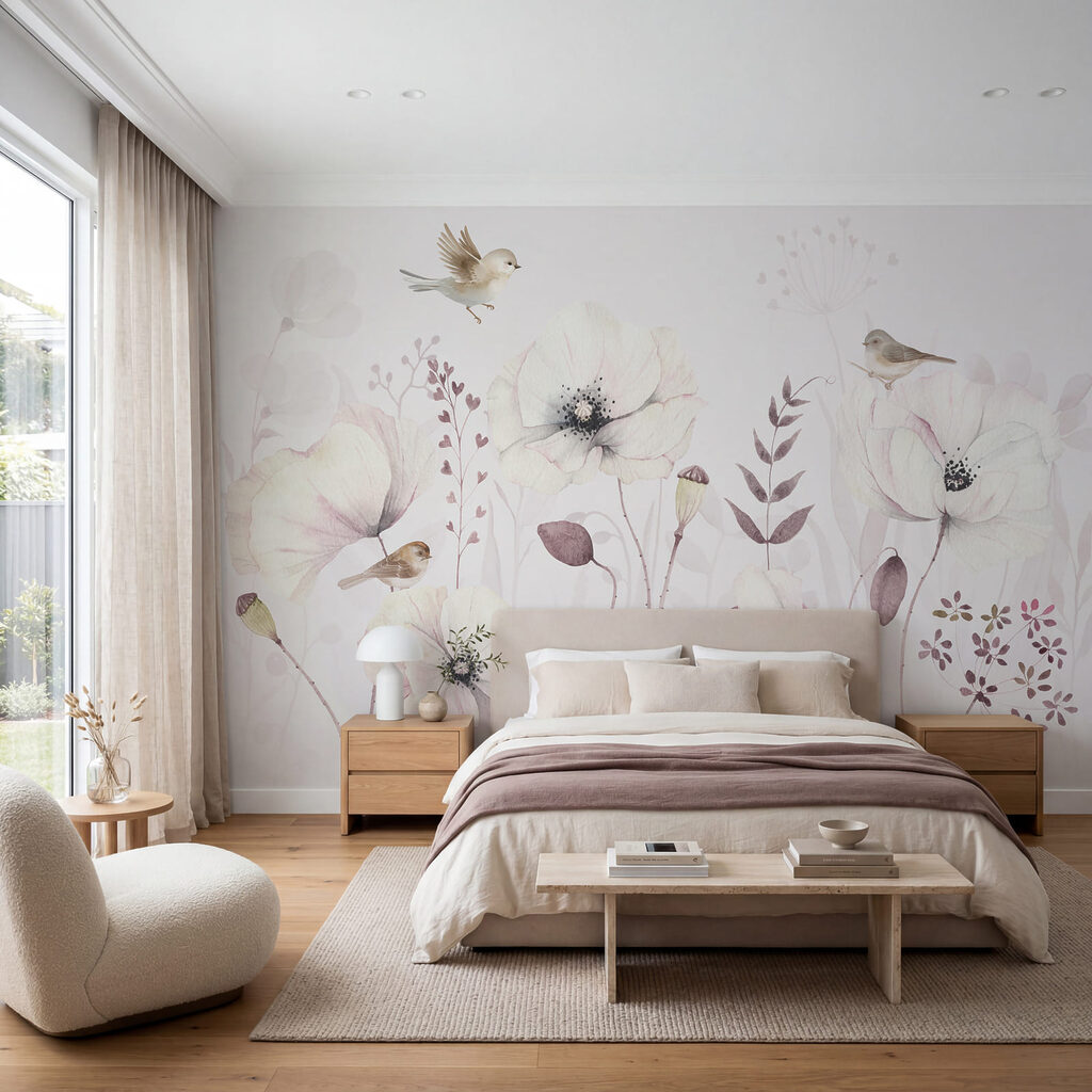 Pintura de flores y pájaros Pintura de flores y pájaros