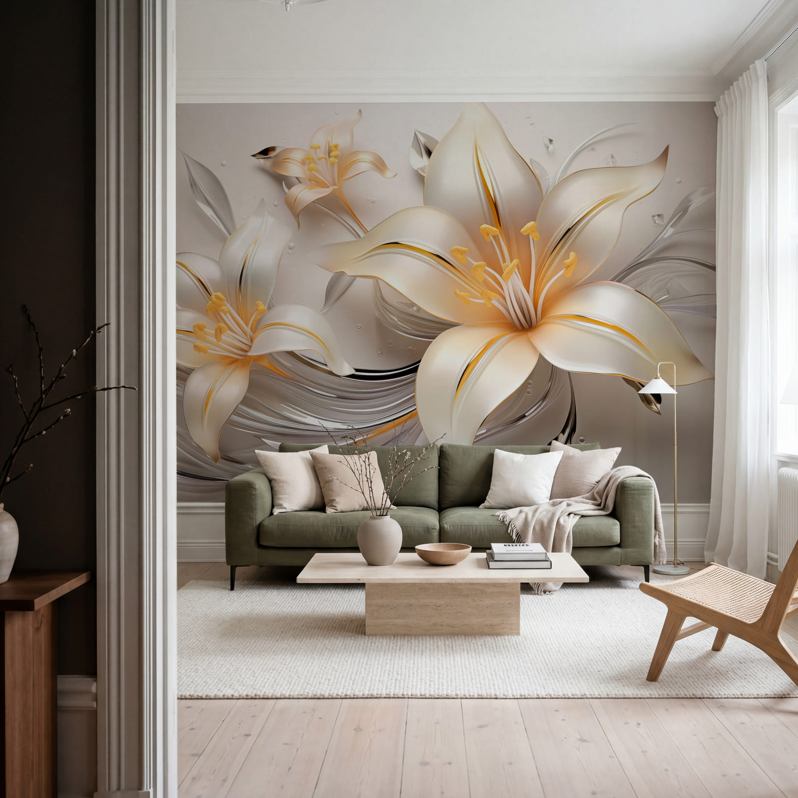 Delicadas flores en tonos suaves