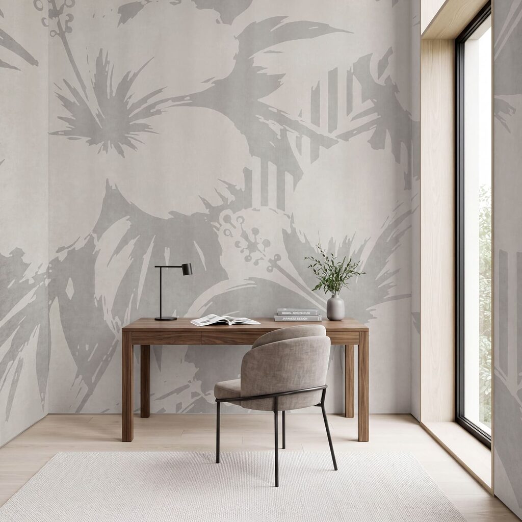 Diseño floral en blanco y gris Diseño floral en blanco y gris