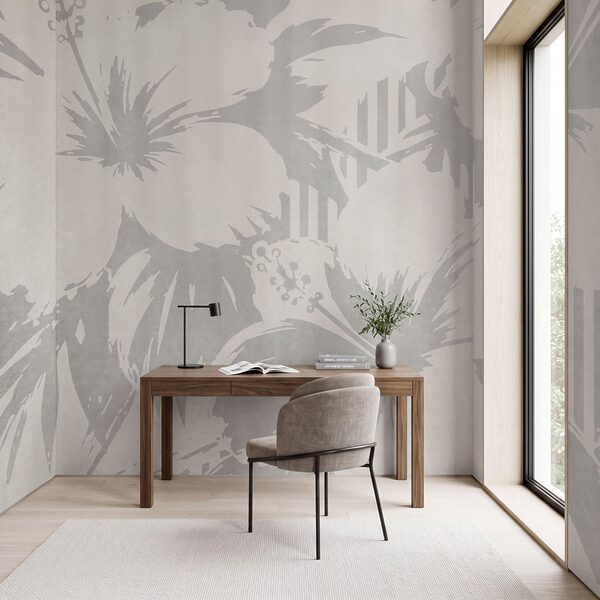 Diseño floral en blanco y gris Diseño floral en blanco y gris