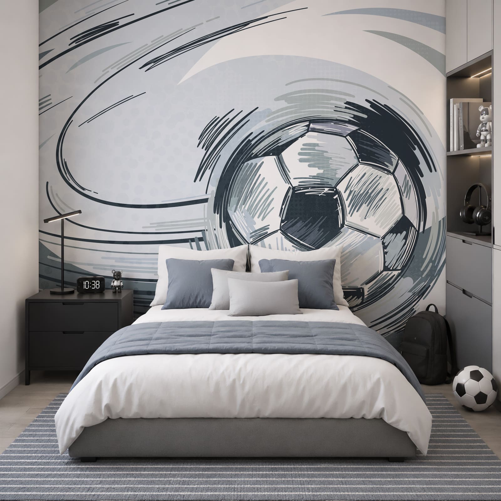 Un balón de fútbol en un tornado
